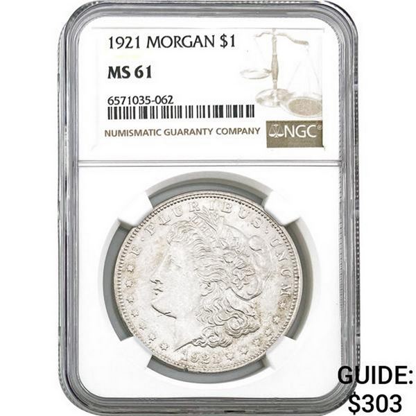 [3]1921 Morgan Silver Dollar MS/PCGS61-62