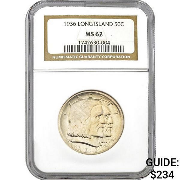 1936 Long Island 50C NGC MS62