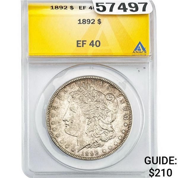 1892 Morgan Dollar ANACS EF40