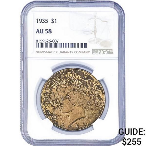 1935 $1 Peace Dollar NGC AU58