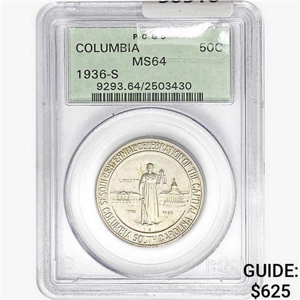 1936-S Columbia Half Dollar PCGS MS64