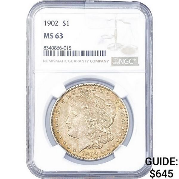 1902 Morgan Silver Dollar NGC MS63