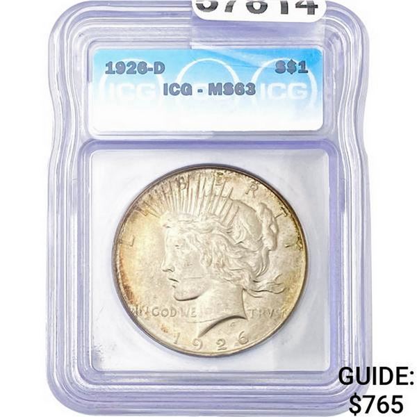 1926-D Peace Dollar ICG MS63