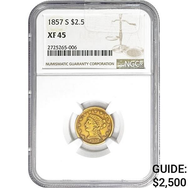 1857-S $2.50 Gold Quarter Eagle NGC XF45