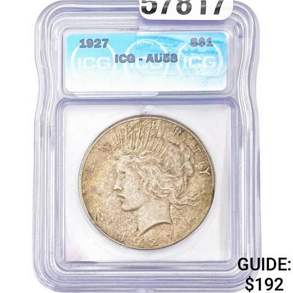 1927 Peace Dollar ICG AU58