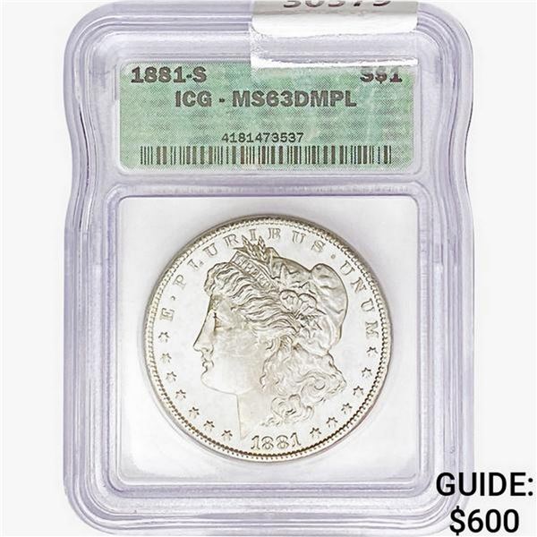 1881-S Morgan Silver Dollar ICG MS63 DMPL
