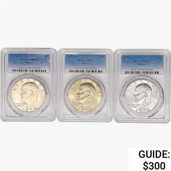 [3] 1972-1974 Eisenhower Dollar PCGS MS67