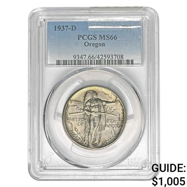1937-D Oregon Trail Half Dollar PCGS MS66
