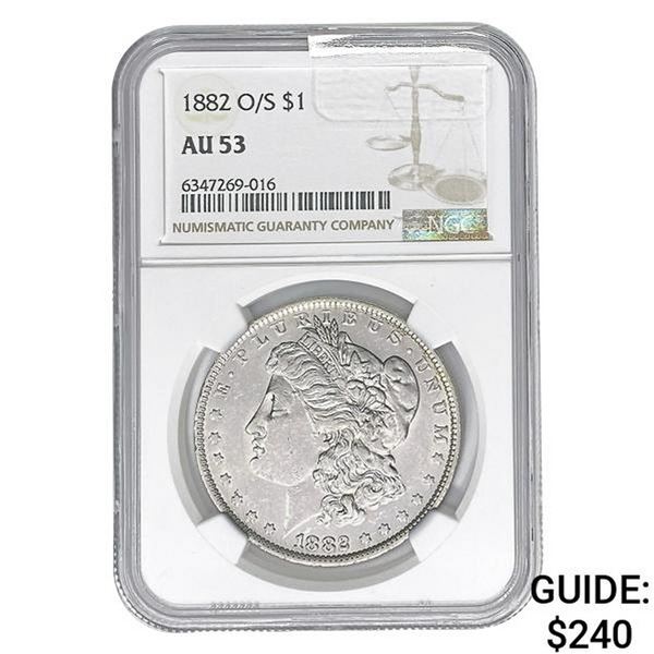 1882-O/S Morgan Silver Dollar NGC AU53