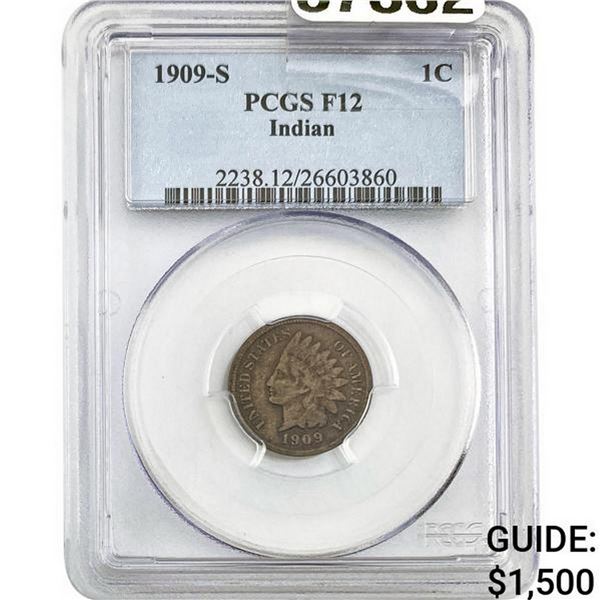 1909-S Indian Head Cent PCGS F12