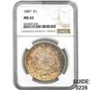 Image 1 : 1887 Morgan Silver Dollar NGC MS63
