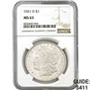 Image 1 : 1921-D Morgan Silver Dollar NGC MS63