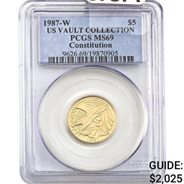 1987-W $5 Gold Const PCGS MS69 AGW.24190z