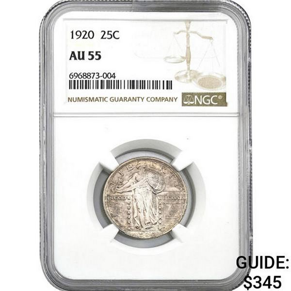 1920 25C Standing Liberty NGC AU55