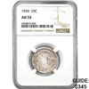 Image 1 : 1920 25C Standing Liberty NGC AU55