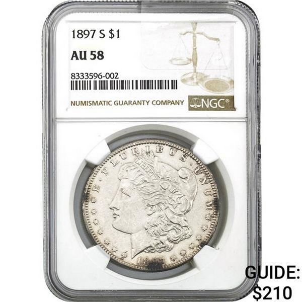1897-S Morgan Silver Dollar NGC AU58