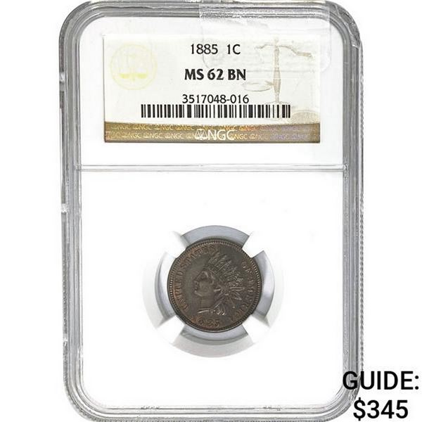 1885 1C Indian Head NGC MS62 BN
