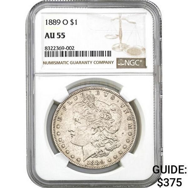1889-O Morgan Silver Dollar NGC AU55