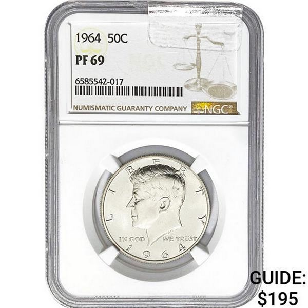 1964 50C Kennedy Half Dollar NGC PF69