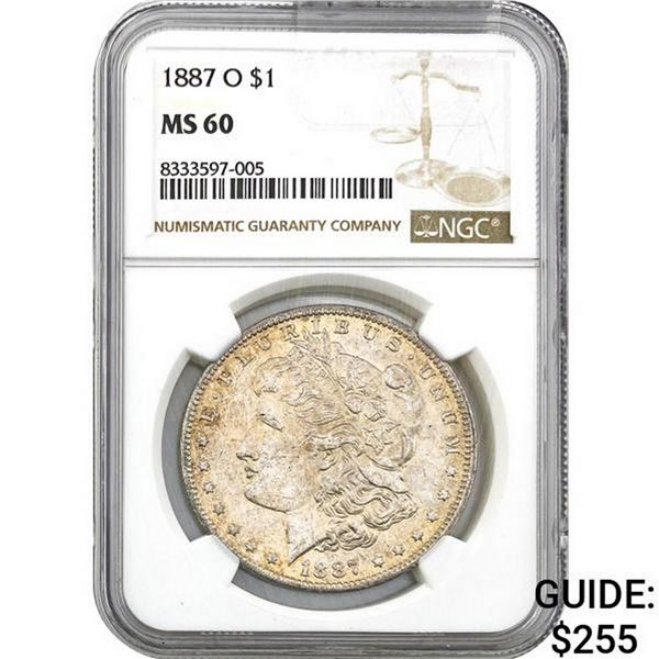 1887-O Morgan Silver Dollar NGC MS60