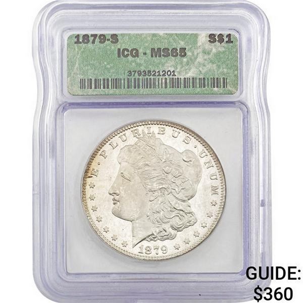 1879-S Morgan Silver Dollar ICG MS65