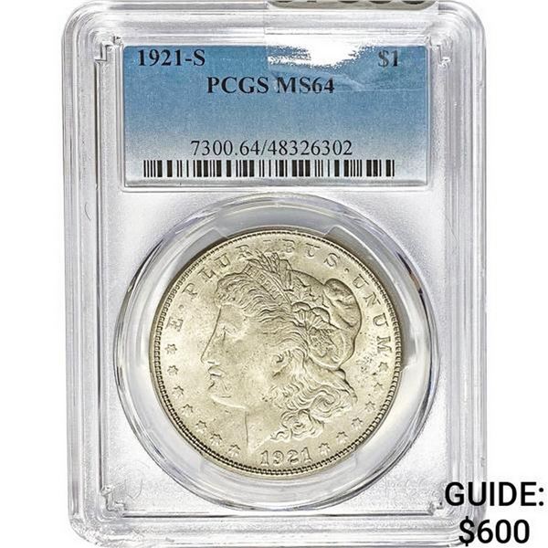 1921-S Morgan Silver Dollar PCGS MS64