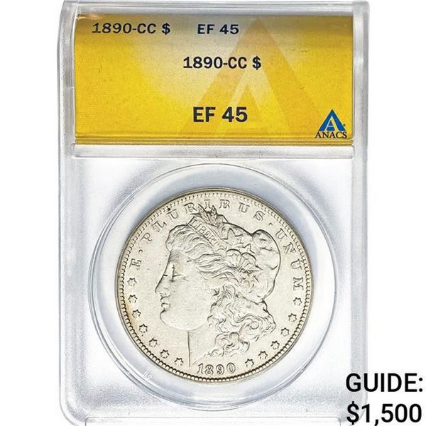 1890-CC Morgan Silver Dollar ANACS EF45