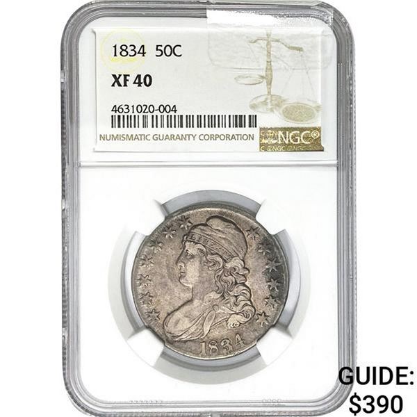 1834 50C Capped Bust Half Dollar NGC XF4