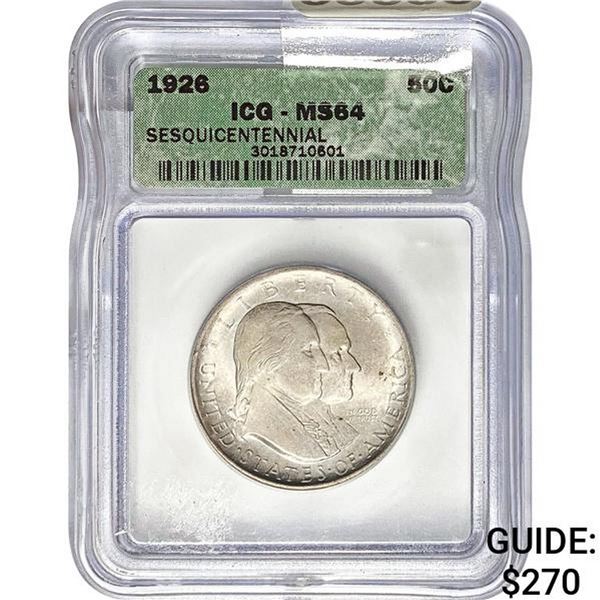 1926 Sesquicentennial Half Dollar ICG MS