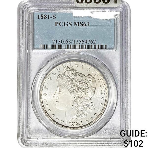 1881-S Morgan Silver Dollar PCGS MS63