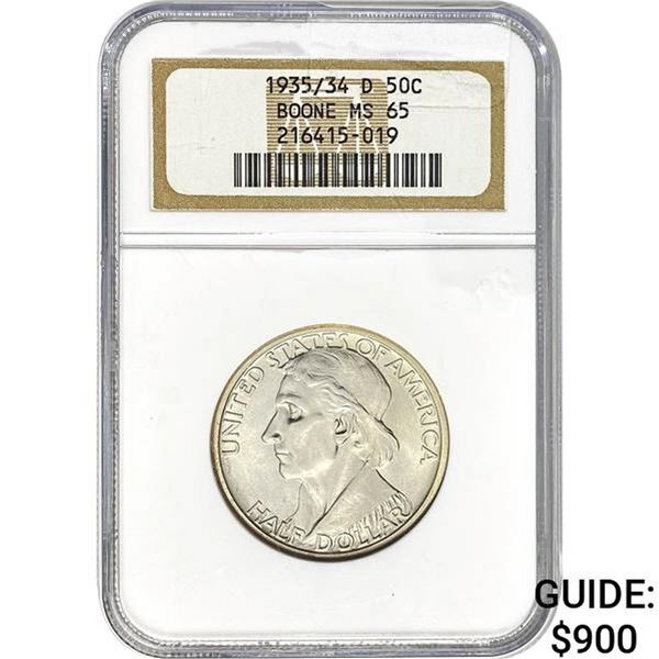 1936 Boone Half Dollar ANACS MS65