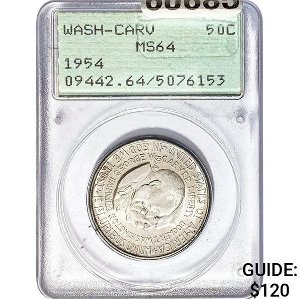 1954 Booker T. Washington Half Dollar PCGS MS64