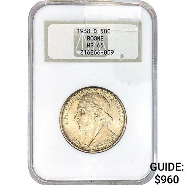 1938-D Boone Half Dollar NGC MS65