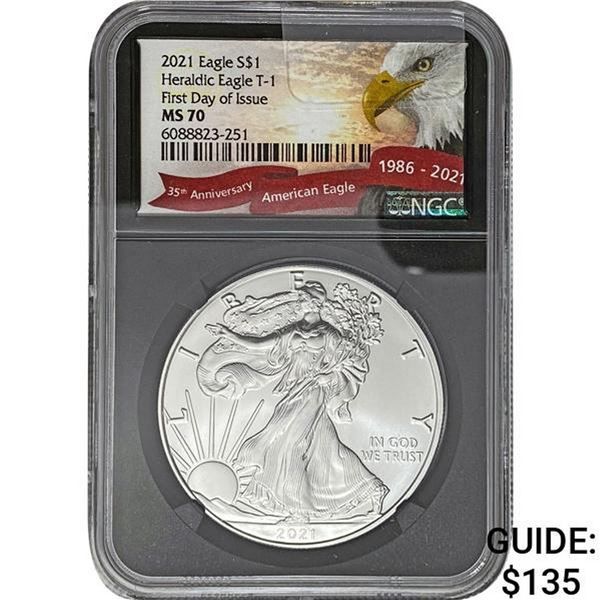 2021 American Silver Eagle NGC MS70