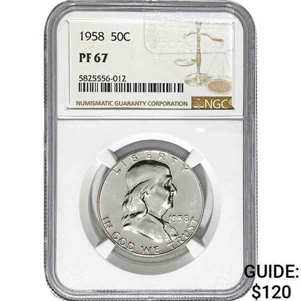 1958 Franklin Half Dollar NGC PF67