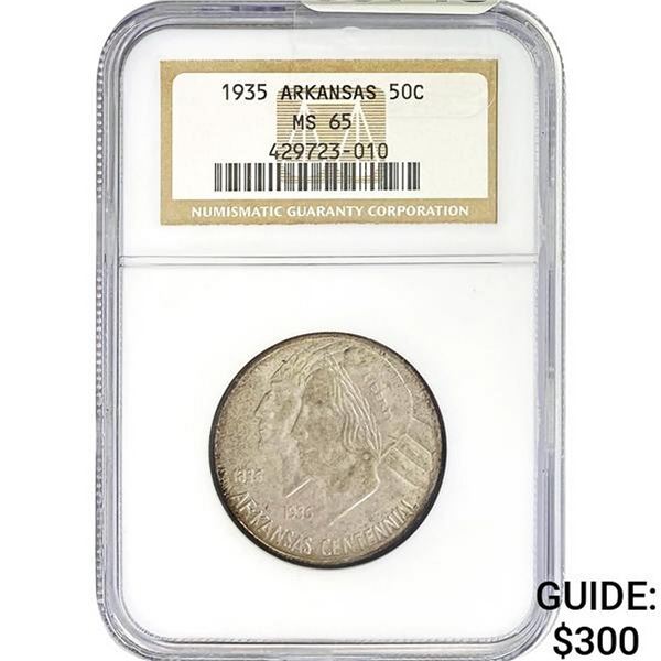 1935 Arkansas 50C NGC MS65