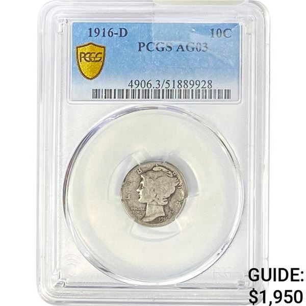 1916-D Mercury Dime PCGS AG03