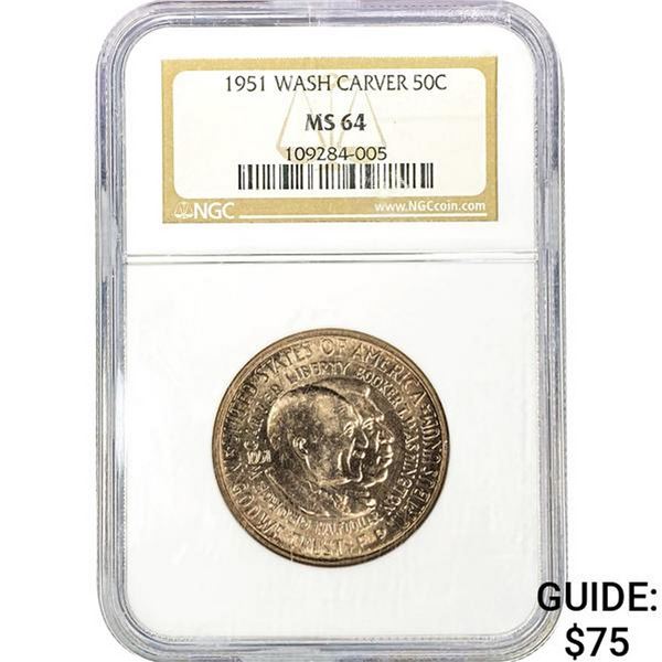 1951 Washington-Carver 50C NGC MS64