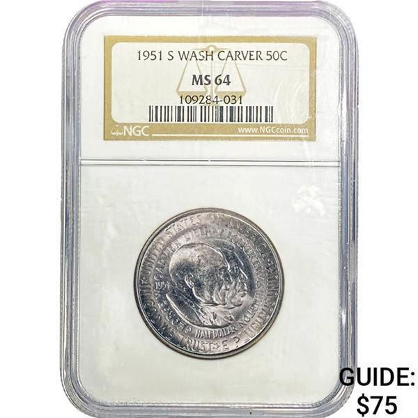 1951-S Washington-Carver 50C NGC MS64