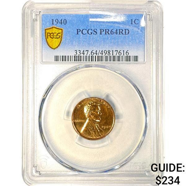 1940 1C Lincoln Cent PCGS PR64RD