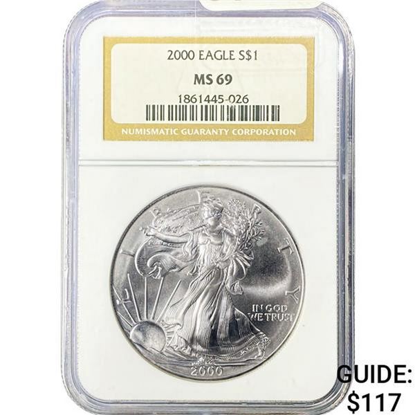 2000 American Silver Eagle NGC MS69
