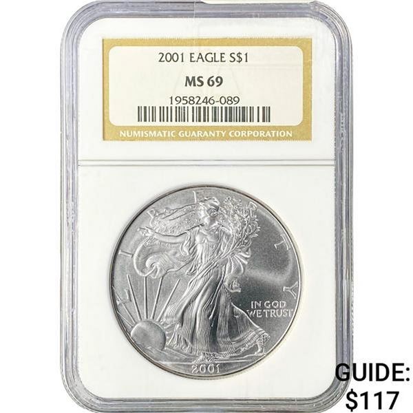 2001 American Silver Eagle NGC MS69
