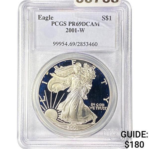 2001-W American Silver Eagle PCGS PR69DC