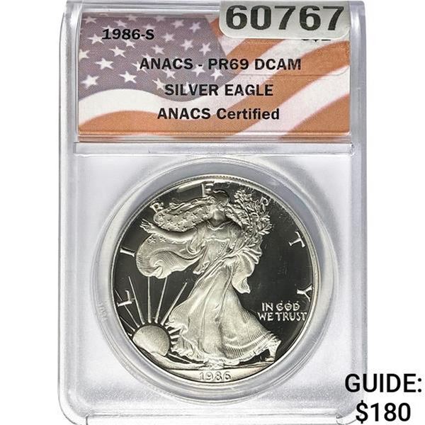 1986-S Silver Eagle ANACS PR69 DCAM