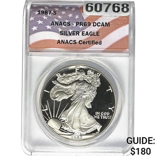 1987-S Silver Eagle ANACS PR69 DCAM