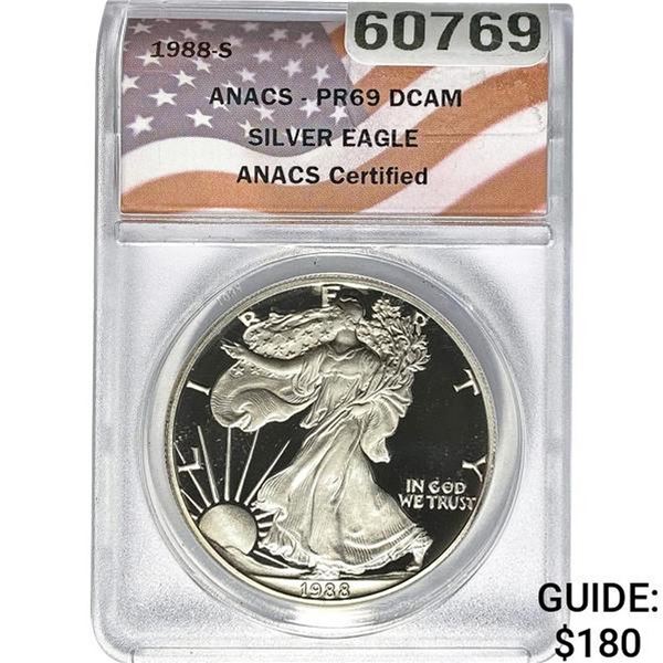 1988-S Silver Eagle ANACS PR69 DCAM