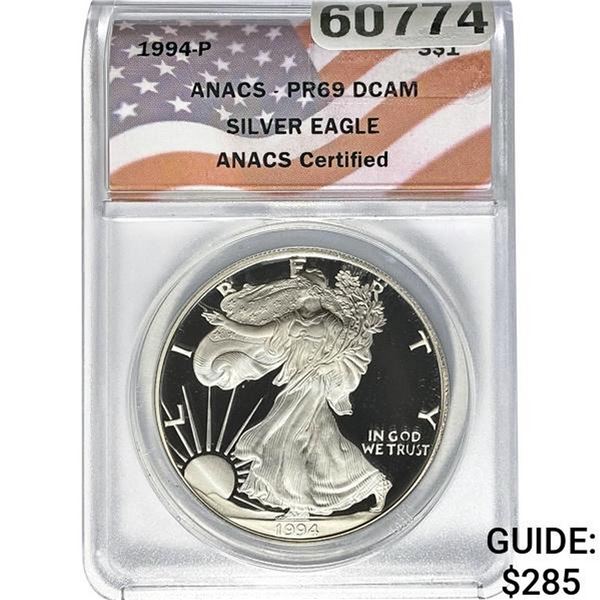 1994-P Silver Eagle ANACS PR69 DCAM