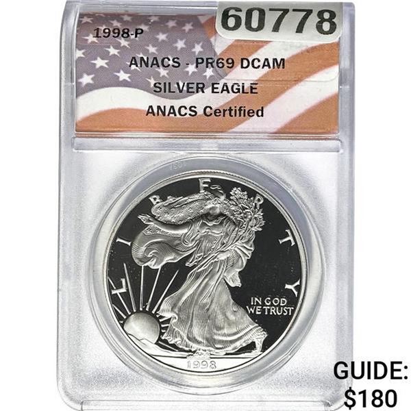 1998-P Silver Eagle ANACS PR69 DCAM