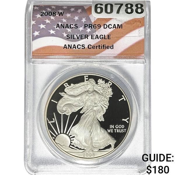 2008-W Silver Eagle ANACS PR69 DCAM