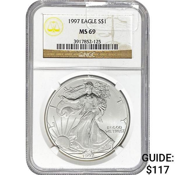 1997 American Silver Eagle NGC MS69